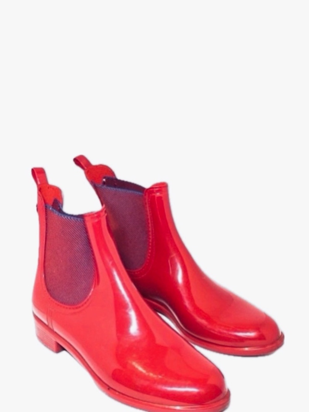 EUC IGOR Red Women's Pull On Chelsea Rain Boots Sz 38 From Germany